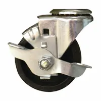 Stem Caster: Swivel, Side Brake, Silver, Joerns, Easy Care 7/Easy Care 9 (MPN 39001041-M)