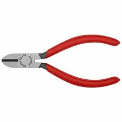 Straight, narrow-jaw diagonal-cutting pliers with 5/8 in jaw length and width, and 4 1/4 in overall length. Designed for cutting soft wire in precision tasks such as electrical work, machining, and general industrial applications.