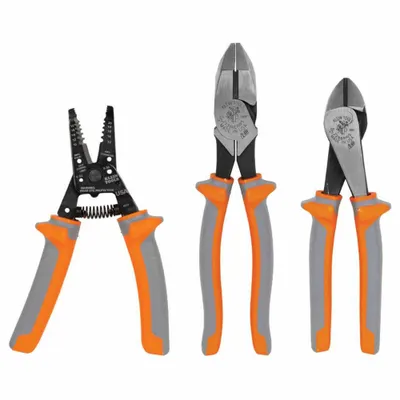 KLEIN TOOLS Insulated Tool Kit: Insulated, 3 Total Pcs - Tool Only Sets