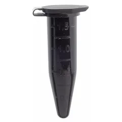 APPROVED VENDOR Microcentrifuge Tube, Polypropylene, 1.5 mL, Black, Conical Bottom, Graduated, with Closure