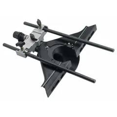 This straight router guide is designed for use with DEWALT routers. The 3-piece set enables precise straight-line routing for tasks such as cutting grooves, dados, and edges in woodworking and cabinetry.