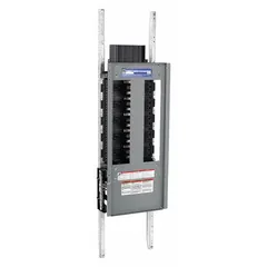 This 600 A main lug convertible panel interior features a copper bus and is compatible with EDB/EDG/EDJ circuit breakers. It is designed for use in electrical distribution systems where a main lug configuration is required, allowing for field conversion to main breaker. Dimensions: 46 in height by 10 7/16 in width.