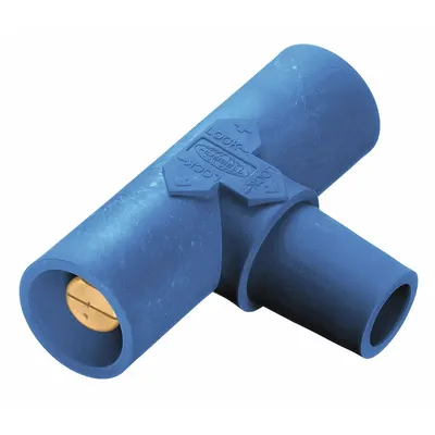 HUBBELL Series 16 Paralleling Tee, Male-Male-Female, 600V AC/DC, 400 A, Blue - Parallel Tees