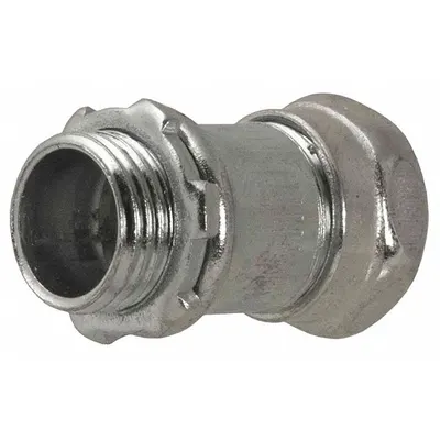 RACO Compression Connector: Steel, 3/4 in Trade Size, 1 1/4 in Overall Lg - Compression Conduit Connectors