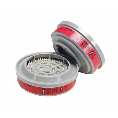 MSA Filter: P100, Magenta Color, MSA Advantage Series, Bayonet, Air Purifying Respirator - MSA Advantage 200 LS, 420, 1000, 3000, 4000 Reusable Respirators Compatible Filters & Cartridges