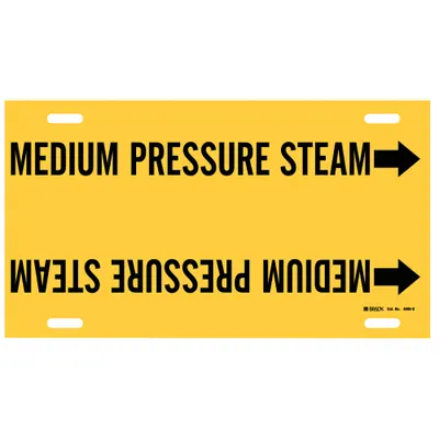 BRADY Medium Pressure Steam Strap-On Pipe Marker - Medium Pressure Steam Strap-On Pipe Markers