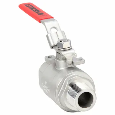 KECKLEY Manual Two-Way Ball Valve: 1 in, Stainless Steel, Straight, MNPT x FNPT - Stainless Steel Ball Valves