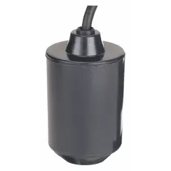 This general-purpose tether float switch features a normally open (pump down) configuration, rated for 115/230V AC. It activates when the float rises 25° above horizontal, making it suitable for level sensing in sump pits, tanks, and basins for wastewater, dewatering, or fluid control applications. The 20 ft cord provides flexible installation reach.