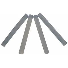 Clear hot melt adhesive sticks for bonding rubber, wood, and paper. Each stick measures 7/16 in diameter and 4 in length, with a melting temperature of 176°F. Suitable for general purpose assembly, packaging, and light manufacturing tasks. Supplied in a 24-count pack.