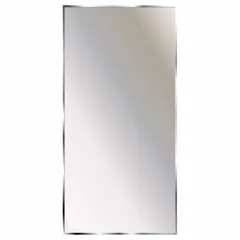 Rectangular wall-mounted security mirror with acrylic panel and galvanized steel frame in bright annealed silver finish. Overall height 30 1/4 in, width 18 in. Not lighted. Suitable for areas requiring break-resistant, tamper-resistant reflective surfaces.