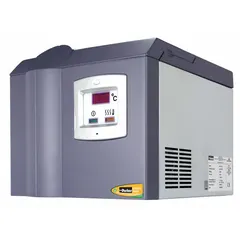 Zero air generator producing hydrocarbon-free air from a water supply at 7.5 lpm. Features a 1/4 in connection port diameter. Does not include compressor or auto water fill. Inlet air flow rate varies. Used to supply purified zero air for analytical instruments such as gas chromatographs and spectrometers.