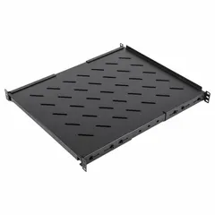 VIDEO MOUNT PRODUCTS Rack Shelf: 1 u, Vented Shelf, 39 1/2 in Overall Dp, 1 3/4 in Overall Ht, Black (MPN ER-S1U4P-2240). Key specifications — Brand: VIDEO MOUNT PRODUCTS; Color: Black; Material: Steel; _Shelf Style: Vented.