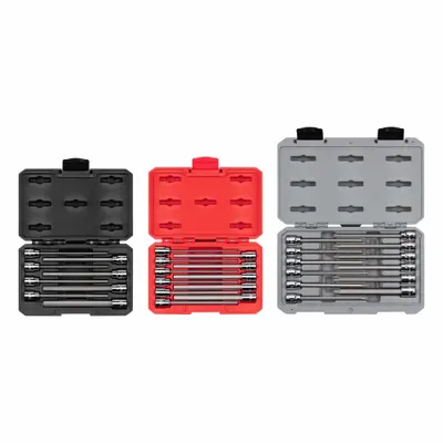 TEKTON Socket Set: 26 - 50 Pieces, 3/8 in Drive Size, 31 Pieces, 10 3/4 in Overall Lg - Multi-Tip Shape Bit Socket Sets