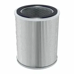 Polyester air filter replacement element. Inside diameter 8 in, outside diameter 11 3/4 in, overall height 14.5 in. Used in industrial air filtration systems for compressors, blowers, and ventilation equipment.