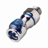 Quick Connection Coupling: Straight, 3/8 in Pipe Size, Cool Blue, Quick Disconnect, Brass (MPN LQ4D30006BLU)