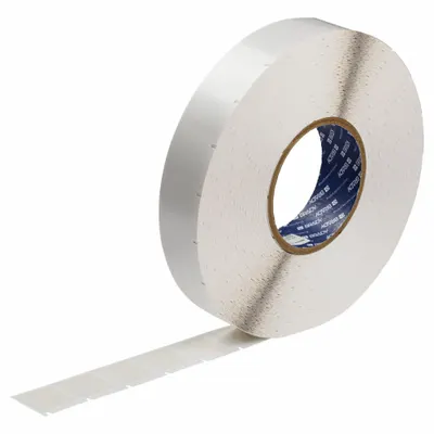 BRADY Wraparound Label: 1 in x 1 in, Vinyl, White (Matte) - Brady Precut Label Roll Cartridges