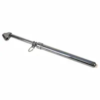 Pencil-type tire pressure gauge with a zinc body. Measures pressure in 2 psi increments. Used for checking tire inflation on vehicles, trailers, and equipment