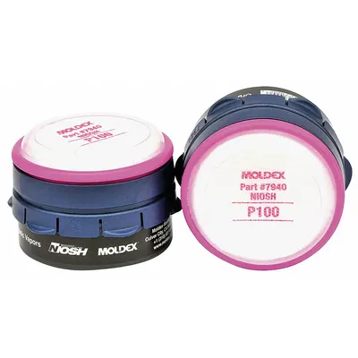 MOLDEX Combination Cartridge/Filter: Organic Vapor (OV)/P100, Magenta Color, Bayonet - Moldex 7000, 7800, or 9000 Reusable Respirators Compatible Filters & Cartridges