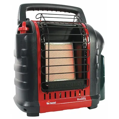 MR. HEATER Portable Gas Table-Top Heater, 9,000 BtuH, 225 sq ft, Red - Portable Gas Table-Top Heaters