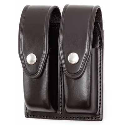 GOULD & GOODRICH, INC. Magazine Pouch: Black, Leather, Basket Weave - Duty Equipment Pouches