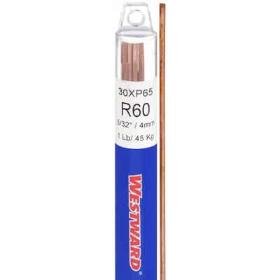 WESTWARD R60 Carbon Steel Gas Welding Rods, 5/32 in x 36 in, 1 lb