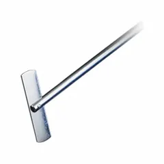This overhead stirrer impeller features a stainless steel blade and shaft with a pivoting blade shape and a 1/4 in shaft diameter. It is designed for mixing, blending, and suspending materials in laboratory and industrial processes.