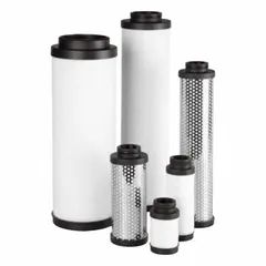 This replacement filter element is designed for coalescing applications in compressed air and gas systems. Constructed with borosilicate glass, it provides 0.01 micron filtration with 99.97% efficiency to remove oil aerosols, water droplets, and fine particulates. Suitable for use in pneumatic systems, instrumentation air, and process gas filtration.