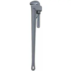 This 48-inch straight pipe wrench features serrated jaws with a 6-inch capacity, suitable for gripping and turning pipes, fittings, and round stock. The I-Beam handle construction provides strength while reducing weight for extended use in plumbing, maintenance, and construction tasks.