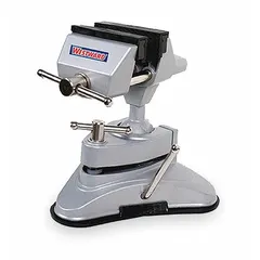 This multi-angle precision vise features a rubber construction with a 2 3/4 in jaw face width and a 2 3/4 in maximum jaw opening. Designed for light-duty clamping and positioning of workpieces in machining, assembly, and inspection tasks.