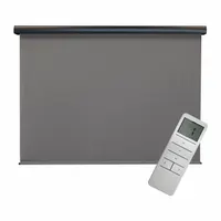 KEYSTONE FABRICS Sun Shade: Gray, 7 ft Valence Wd, Motor with Remote Control, 90% UV Protection (MPN O80.78.85)