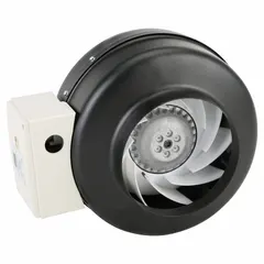 This inline duct fan from Dayton is designed for general-purpose ventilation in duct systems. It moves air through 6-inch ducts at up to 213 cfm, suitable for exhaust or supply applications. The fan features a single-speed, standard-efficiency motor that is speed controllable, and includes a mounting bracket. Constructed with steel and rated IP54, it operates on 120V AC.