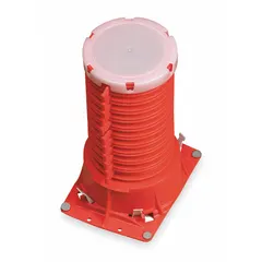Firestop collar designed for cast-in-place installation around 2 in plastic pipes. Maintains fire-rated barrier integrity in wall or floor penetrations. Rated for 3-hour fire protection. Overall height 2.5 in.