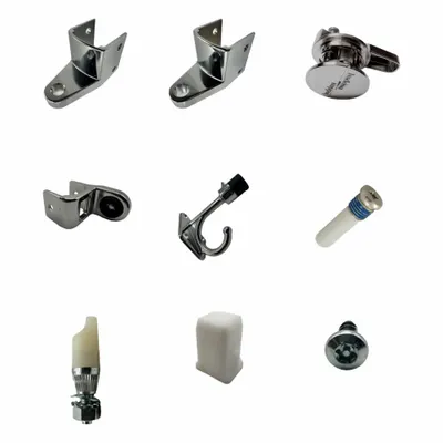 HADRIAN Door Wrap Hinge Kit: Chrome Zamac - Door Hinge Parts for Bathroom Partitions