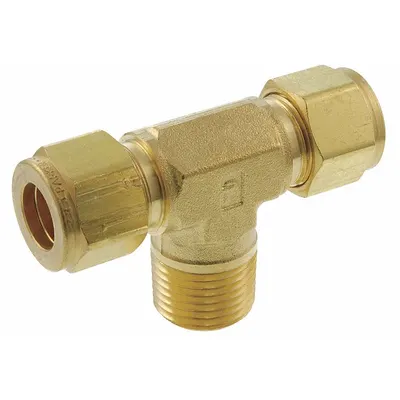 PARKER Double-Ferrule Brass Compression Tee Fitting - Double-Ferrule Brass Compression Fittings