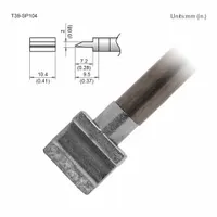 HAKKO Soldering Tip: T39 Series, Spatula, 10.4 mm W, 9.5 mm Lg (MPN T39-SP104)