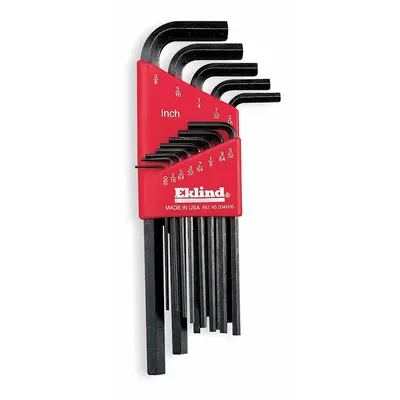EKLIND Hex Key Set: 16 or More Pieces, Bright-Hex-L Long, L, Metric and SAE, Std End - L-Shaped Hex Key Sets
