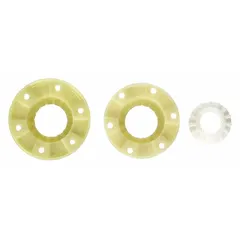 Genuine OEM hub kit for Whirlpool washing machines and dryers. Connects the drum or agitator to the drive system, enabling proper rotation during wash and spin cycles. Used as a replacement part when the original hub fails.