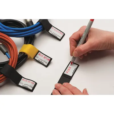 RIP-TIE Hook-and-Loop Cable Tie: 14 in Lg, 3.75 in, 1 in Wd, Nylon, Orange - Write-On Hook-and-Loop Cable Ties