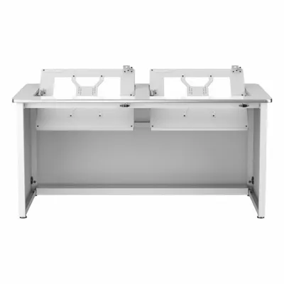 VERSADESK Computer Desk: Metal, White, 0 Drawers, 48 in Overall Wd, 29 in Overall Ht - Downview Computer Desk