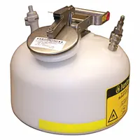 JUSTRITE HPLC Waste Can: 2 gal Can Capacity, Polypropylene/Stainless Steel Fitting Material, 12165