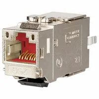 METZ CONNECT Keystone Module: Cat6A, Data/HDBaseT/Power, 8 Poles, Straight, Cable, Female Straight (MPN 130B21-25-E)