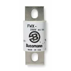 Fast-acting bolt-on fuse rated 150 A at 250 V AC and 250 V DC. Part of the FWX series. Used for overcurrent protection in power semiconductor circuits such as drives, power supplies, and UPS systems.
