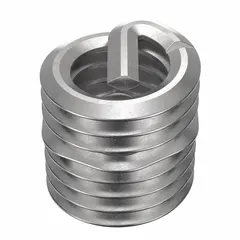 Screw-locking tanged helical insert for repairing or reinforcing threaded holes in metal substrates. Features M6-1.00 coarse thread, right-hand direction, 18-8 stainless steel material, and dry film lubricant finish. Tensile strength 200,000 to 250,000 psi. Requires M6-1.00 STI tap for installation. Supplied in a 1,000-piece pack.