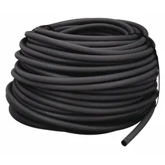 This nitrile bulk push-on air hose features a carboxylated nitrile cover and is rated for 400 psi maximum working pressure at 70°F. It is used in pneumatic systems for connecting air tools, compressors, and assembly lines where a flexible, push-on connection is required.