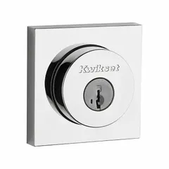 This KWIKSET deadbolt is a single cylinder cylindrical type designed for doors up to 1-3/4 in thick. It features a bright chromium-plated finish, Kwikset KW1 keyway, and includes a core. Suitable for securing residential or light commercial doors.