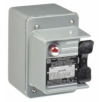 SQUARE D Manual Motor Starter: Non-Reversing, 1 Poles, 16 A, Thermal Protection - Enclosed Non-Reversing Starters with Thermal Overloads
