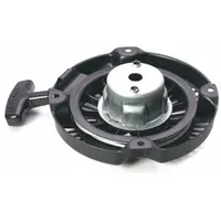 This recoil starter is an engine replacement part for compatible SUBARU engines. It is used to manually start the engine by pulling a cord that engages the flywheel. Commonly applied in small industrial engines for generators, pumps, and construction equipment