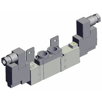 SMC Solenoid Valve: SY7000 Series, Double Solenoid, Five-Way / Three-Position - SMC SY Series Directional Control Valves
