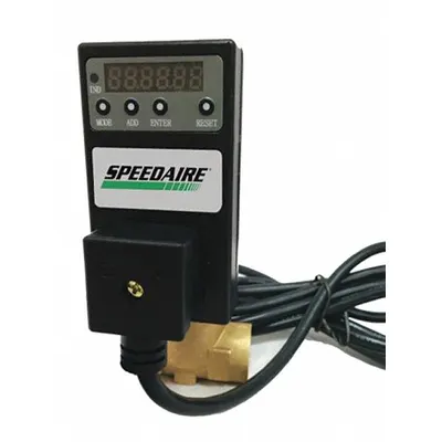 SPEEDAIRE Timed Electric Auto Drain Valve: 1/2 in NPT Pipe, 1/2 in Drain, 38 gpm