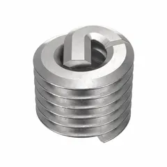 Free-running helical insert with tanged tang style for #2-56 thread size. Plain finish. Supplied in a 100-piece pack. Used to repair or reinforce internal threads in metal components, providing a durable thread surface in applications such as automotive, aerospace, and industrial maintenance.